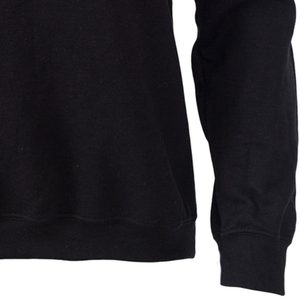   Sudadera negra con parche de chenilla del escudo, cuello redondo, manga larga, estilo hermandad, suave, informal, para invierno, para mujer - Product Image 4