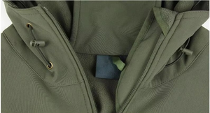 Veste de chasse imperméable en softshell vert olive pour homme, à manches longues, pour l'hiver, vêtement de chasse d'extérieur, design uni - Product Image 4