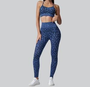Leggings pour femmes à taille haute, longueur intégrale, imprimé léopard, respirants, extensibles, en polyester tricoté, décontractés, toutes saisons - Product Image 3