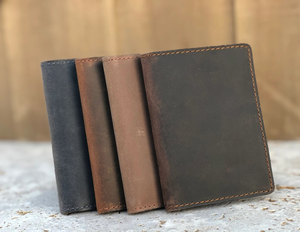 Custom Genuine Leather <b>RFID</b> <b>Blocking</b> Short Lightweight High Quality Men's Card Holder <b>Wallet</b> Slim - Product Image 5