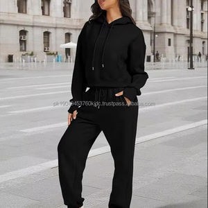 Conjuntos de Mujer 100% Algodón de Pakistán, Personalizables OEM/ODM, Conjuntos de 2 Piezas con Decoración de Encaje, Pantalones Deportivos, Traje Deportivo - Product Image 1