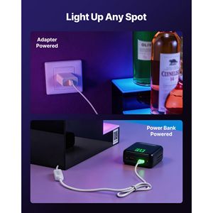 2-Tier 24-Inch <b>LED</b> <b>Lighted</b> USB Acrylic Display for Home <b>Bar</b> Wine Rack with RF Remote Control - Product Image 6
