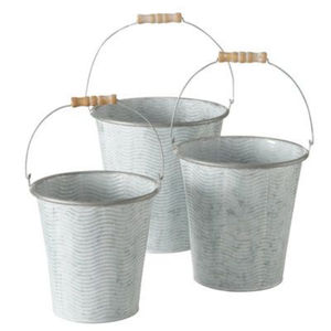 Seau en acier inoxydable au design classique avec poignée, mini-seau en métal pour jardin, design de seau unique, décoration pour la maison et le jardin - Product Image 2