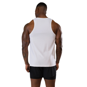 <b>Men's</b> <b>White</b> Ribbed Tank Top Lightweight Athletic Sleeveless <b>Vest</b> Stretch Fit Casual Gym Workout Summer Muscle Wear - Product Image 2