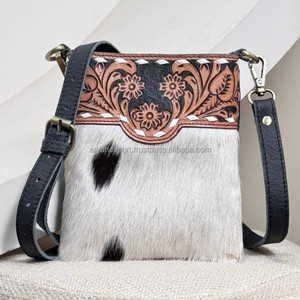 กระเป๋าพาดลำตัวขนาดเล็กหนังวัวสวมใส่สบายสำหรับผู้หญิงกระเป๋าพาดลำตัวขนาดเล็กกะทัดรัดสไตล์ตะวันตกใหม่ - Product Image 5