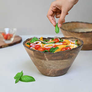 Tazón de Bambú y Madera Pulida Natural Hecho a Mano para Servir Ensaladas y Frutas, Decorativo para el Hogar y Restaurantes - Product Image 4