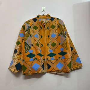 Veste en velours pour femme, brodée à la main, style bohème, vintage, premium, avec poche, modèle Gypsy. - Product Image 1