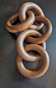 Trending Mosaic <b>Mirror</b> Tile And Natural Wood Grain Resin Chain Links For Modern Interior <b>Wall</b> Hanging And Tabletop Ornament - Product Image 2