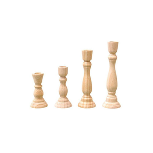 Portavelas Alto Rústico Vintage de Madera Ecológica Pulida con Tallado de Sombra Marrón MULTI CRAFT para Centro de Mesa de Sala de Estar - Product Image 5