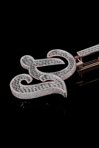 Custom Moissanite Initial Pendant Letter Dg Emerald Cut 925 <b>Silver</b> Luxury Hip Hop Jewelry Unisex Everyday Wear - Product Image 2