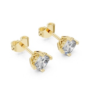 Boucles d'oreilles en diamant fantaisie taille coussin de 1,00 carat, en or 14K 18K, pierres cultivées en laboratoire certifiées IGI, bijoux de luxe, grossistes et fournisseurs de détail - Product Image 2