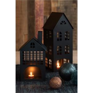 Juego de Portavelas de Metal Negro Estilo Nórdico, Farol de Hierro para Velas de Té, Decoración Navideña para Mesa - Product Image 2