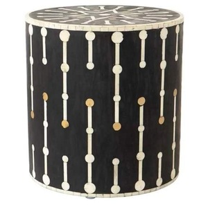 ILAHI's Bone Inlay <b>Table</b> Modern Design Agate Detailing <b>Storage</b> Portable Home Furniture - Product Image 4