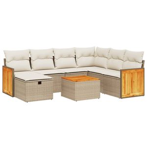 Conjunto de Sofá de Jardín de Ratán PE Resistente a los Rayos UV en Color Beige, Muebles de Exterior de Alta Calidad - Product Image 2
