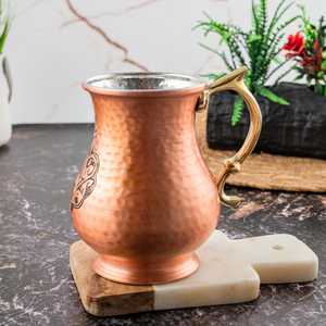 Handmade <b>Copper</b> Moscow Mule Mug: Vintage Style Drinkware, Enamel Moscow Mule <b>Cup</b>, Custom Engraved Cocktail Mug, Grooms - Product Image 1