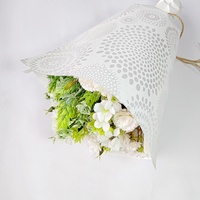 Papier d'emballage pour fleurs de luxe, imprimé sur mesure, résine enduite, vierge, imperméable, non toxique, alimentaire, recyclable, pour bouquets frais