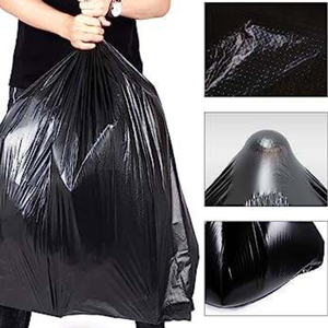 ถุงขยะสีดำแบบผูกปิด ถุงขยะใช้แล้วทิ้งสำหรับใช้ในครัวเรือน - Product Image 2