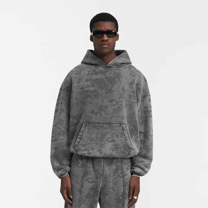 Sudaderas con Capucha para Hombre, Estilo Acid Wash, 100% Algodón, Gruesas, Ecológicas, Impermeables, con Hombros Caídos, Doble Cremallera, Personalizables - Product Image 3