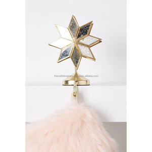 Cintre en métal verre flocon de neige accessoires de décoration d'intérieur artisanat en métal porte-bas de luxe ornements de noël - Product Image 1