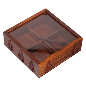 Caixa decorativa de madeira para frutas secas, feita à mão, com desenho curvo, caixa de madeira de alta capacidade para frutas secas, porcas, frutas secas, caixa de madeira