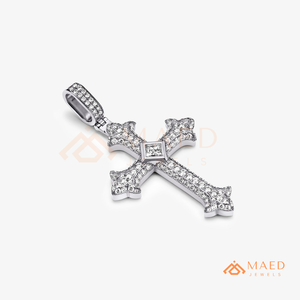 Colgante de Cruz de Moissanita Tono Oro, Collar con Dijes Estilo Hip Hop Iced Out, Joyería Religiosa de Lujo, Regalo Impresionante para Hombres - Product Image 6