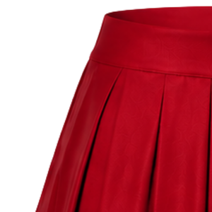 Jupe de cheerleading plissée rouge avec bordure rayée blanche et noire, uniforme de performance athlétique pour femmes et filles, tenue d'équipe - Product Image 4