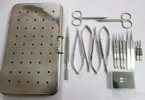 Ensemble d'instruments de chirurgie ophtalmique en acier inoxydable, micro-ciseaux, porte-aiguille avec boîte de stérilisation autoclavable - Product Image 2