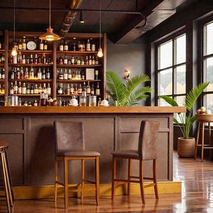 Premium Rubberwood <b>Bar</b> <b>Stool</b> with <b>Leather</b> Seat - Wholesale Contemporary Design - Product Image 1