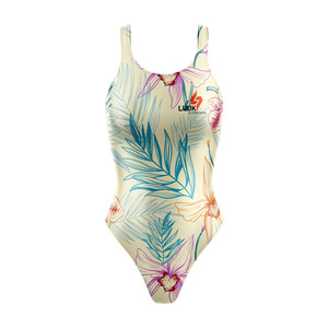 Traje de Baño de Una Pieza para Mujer, Ecológico, Transpirable, Antibacterial, No Tóxico, Resistente al Viento, con Cuello Redondo, Estampado por Transferencia de Calor - Product Image 2
