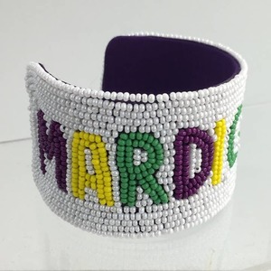 Beaded Lobster Cuff <b>Bracelet</b> <b>Red</b> White Coastal Nautical Boutique Jewelry Handmade Seed Bead Embroidery Artisan Artistry By PR - Product Image 6