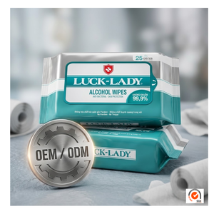 Toallitas Húmedas con Alcohol Luck Lady, Paquete de 25 Unidades, Tela No Tejida de Alta Calidad, Multiusos, Desinfectantes, Precio de Fábrica - Product Image 3