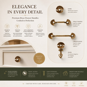 Tirador de latón premium hecho a mano con acento de perla, tirador decorativo para armarios, cómodas, cajones y herrajes de muebles. - Product Image 6
