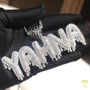 " KEITH " Custom Letter Pendant Necklace Moissanite Diamond Hip Hop Cuban <b>Chain</b> Jewelry Gift - Product Image 5