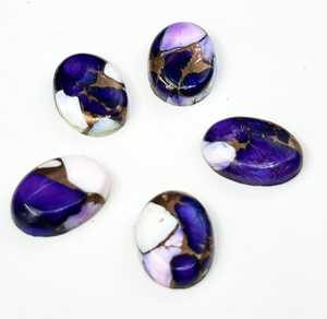 Cabochon ovale en turquoise cuivrée Purple Buffalo, pierre précieuse non montée pour la création de bijoux - Product Image 2