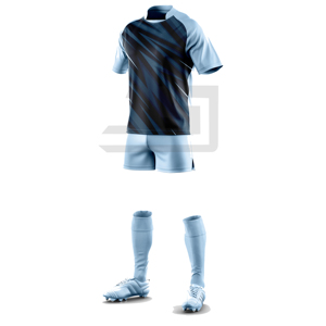 Vêtements de sport de rugby personnalisés professionnels, impression numérique, écologiques, antibactériens, maillot à col en V, shorts, séchage rapide, respirant - Product Image 1