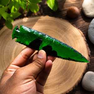 Figura Decorativa de Obsidiana Verde de 6 Pulgadas con Punta de Flecha Tallada, Feng Shui, para Decoración del Hogar, Cristal Coleccionable con Relieve Tallado - Product Image 2