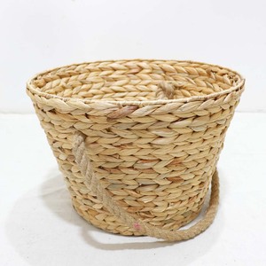 Water Hyacinth Woven <b>Flower</b> Pot <b>Basket</b> Natural Planter Cover with Rope Handle <b>for</b> Home Garden Decor - Product Image 2