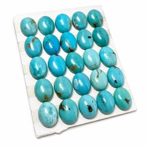 Turquoise américaine naturelle, forme ovale 6x8 mm, cabochons de pierres précieuses en vrac, 12 pièces, prêts à être expédiés - Product Image 2