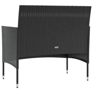 Conjunto de Muebles de Jardín de Ratán PE Negro con Acero con Recubrimiento en Polvo y Vidrio, Muebles de Exterior Premium - Product Image 5