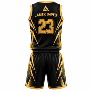 Conjunto de Uniforme de Baloncesto Dorado Premium, Jersey y Pantalones Cortos Personalizados para Equipo, Tela Transpirable de Alto Rendimiento, Ropa Deportiva Profesional para Hombre - Product Image 3