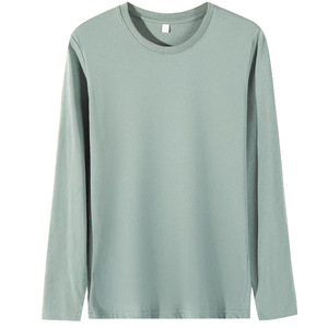 T-shirt unisexe OEM en coton peigné 190G à manches longues, couleur unie, col rond, décontracté, pour adolescent, sous-vêtement de base, t-shirt basique à manches longues pour homme - Product Image 5