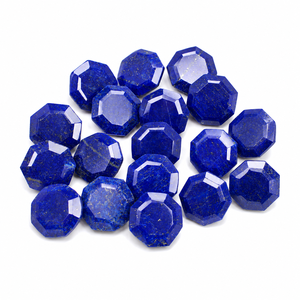 Lapis-lazuli naturel facetté, cabochon rond, bleu profond, pierre précieuse de haute qualité, non montée, pour la création de bijoux - Product Image 1