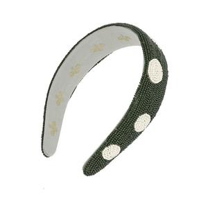 Serre-tête élégant en perles de rocaille brodées de fleurs pour femmes, fait main, accessoire de mode raffiné - Product Image 3