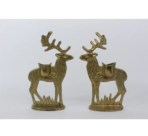 Portavelas Decorativo con Forma de Reno – Candelabro Metálico con Diseño de Ciervo para Navidad, Decoración Festiva y Centro de Mesa - Product Image 1