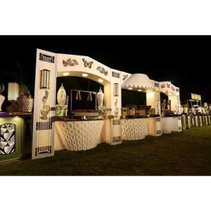 Mostrador de exhibición para buffet de bodas, de acero inoxidable con iluminación LED - Product Image 5