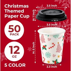 Confezione Premium da 50 Tazze da Caffè Usa e Getta da 350 ml con Coperchi, Antigoccia, in Carta, per Ufficio e Viaggio - Product Image 3