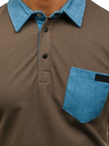 Algodón suave de calidad superior para hombres para polos, patrón sólido antiarrugas, camisa deportiva de Golf, bolsillo frontal, estilo de moda informal - Product Image 4