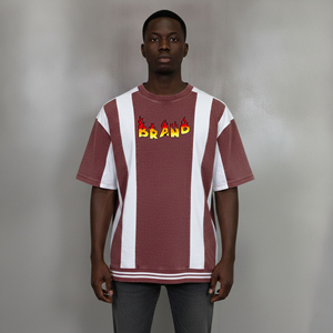 Custom Heavyweight Polyester/Cotton Blend <b>T</b>-<b>Shirt</b> Men 220gsm Blank Front <b>Long</b> <b>Length</b> Oversized Fit Breathable Anti-Pilling Short - Product Image 5