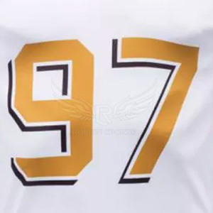เสื้ออเมริกันฟุตบอลสีตามสั่ง พิมพ์โลโก้ สำหรับผู้ชาย แขนสั้น ระบายอากาศได้ดี ชุดฝึกซ้อม โพลีเอสเตอร์ 100% บริการ OEM - Product Image 6
