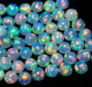 Opale ronde taille brillant de qualité supérieure, opale naturelle d'Éthiopie, cabochon de pierre précieuse en vrac, multicolore avec jeu de couleurs pour la fabrication de bijoux - Product Image 5